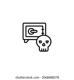 Icono de línea de caja de dinero, plantilla de vector