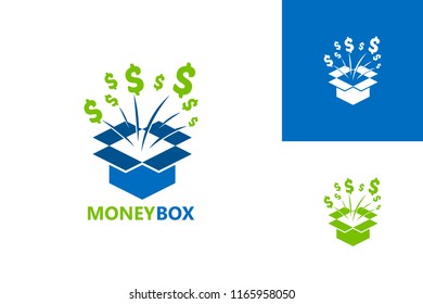Money Box Logo Template Design Vector, Emblem, Design Concept, Creative Symbol, Icon