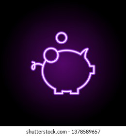 money box neon icon. Elements of business set. Simple icon for websites, web design, mobile app, info graphics