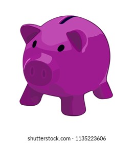 money box pink realistic vector illustration isolated no background