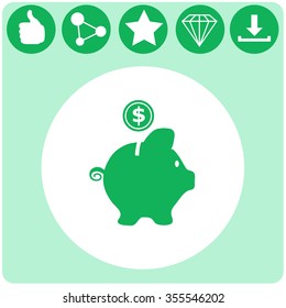 Money box vector icon.