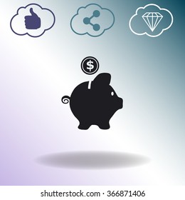 Money box vector icon.