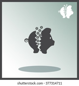 Money box vector icon.