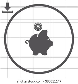 Money box vector icon.