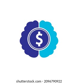 Money Brain Icon Logo Design Element. Finance Brain Logo Icon Design
