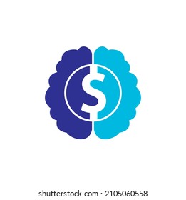 Money Brain Icon Logo Design Element. Finance Brain Logo Icon Design