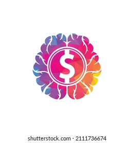 Money Brain Icon Logo Design Element. Finance Brain Logo Icon Design