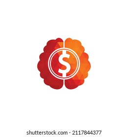 Money Brain Icon Logo Design Element. Finance Brain Logo Icon Design