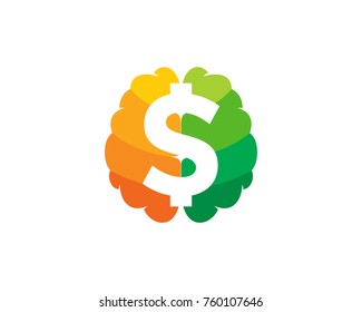 Money Brain Icon Logo Design Element