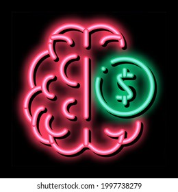 money brainstorming neon light sign vector. Glowing bright icon money brainstorming sign. transparent symbol illustration