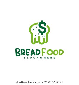 Money with bread logo vector template, Creative bread money logo design concepts