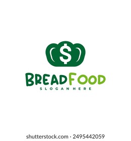 Money with bread logo vector template, Creative bread money logo design concepts