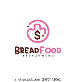 Money with bread logo vector template, Creative bread money logo design concepts