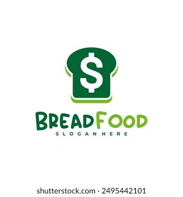 Geld mit Brotlogo Vektorgrafik Vorlage, Kreatives Brotgeld Logo Design Konzepte