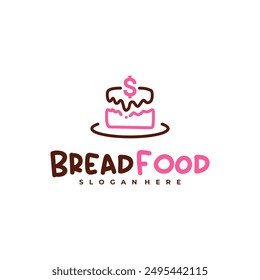 Money with bread logo vector template, Creative bread money logo design concepts