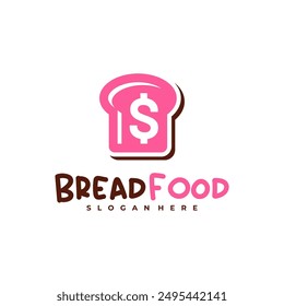 Money with bread logo vector template, Creative bread money logo design concepts