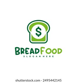Money with bread logo vector template, Creative bread money logo design concepts