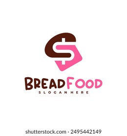 Money with bread logo vector template, Creative bread money logo design concepts