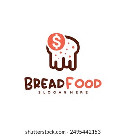 Money with bread logo vector template, Creative bread money logo design concepts