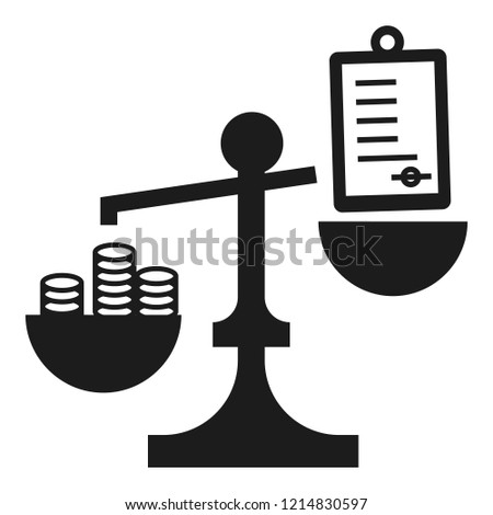 Money bribery balance icon. Simple illustration of money bribery balance vector icon for web design isolated on white background