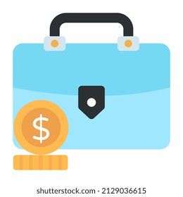 Money briefcase icon in premium design

