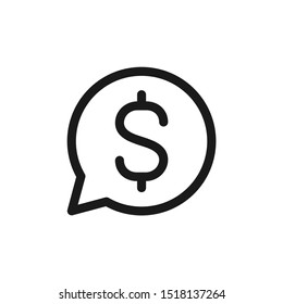 Money with bubble chat icon design vector