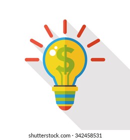 money bulb flat icon
