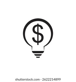 money bulb icon logo design illustration