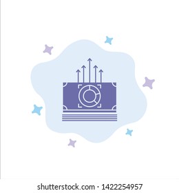 Money, Bundle, Bucks, Transfer Blue Icon on Abstract Cloud Background