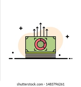 Money, Bundle, Bucks, Transfer  Business Flat Line Filled Icon Vector Banner Template