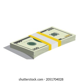 Geld-Paket von Dollars Banknoten. Paket mit Dollar. Vektorgrafik eps10
