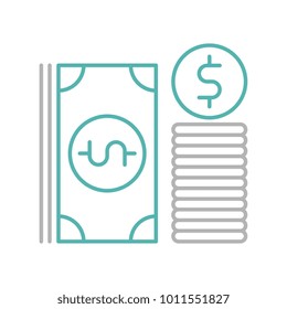 Money bundle outline icon