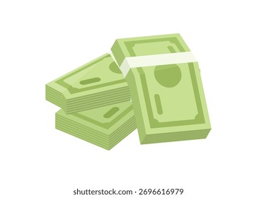 Pilha de pacote monetário. Ilustração simples plana em vista isométrica.