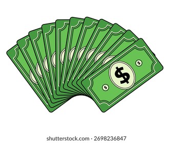 Ilustración vectorial de Paquete de dinero con símbolo de dólar