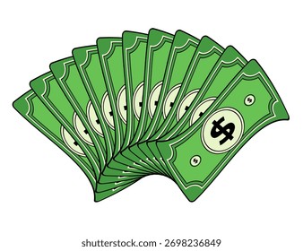 Ilustração do vetor do pacote monetário com símbolo de dólar