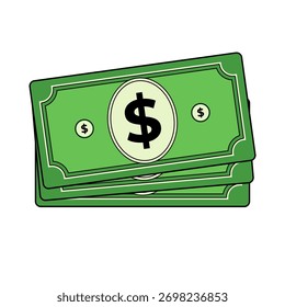 Ilustração do vetor do pacote monetário com símbolo de dólar
