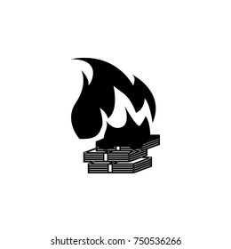 Money Burning Icon. Finance elements. Premium quality graphic design. Simple icon for websites, web design, mobile app, info graphics on white background