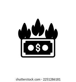 Money Burning icon in vector. Logotype
