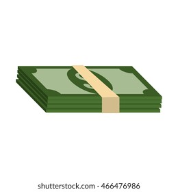 money and business, dollar isolated flat icon design