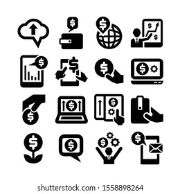 Money, business and finance vector icon set