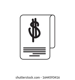 money business financial bill commerce market line style icon vector illustration