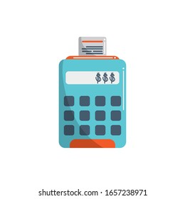 money business financial pos terminal account bill vector illustration color tone and fill