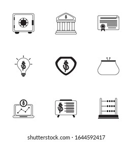 money business financial trade commerce icons set line style icon vector illustration