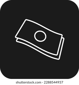 Money Business icon with black filled line style. cash, payment, finance, dollar, coin, investment, pay. Vector illustration