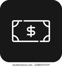 Money Business icon with black filled line style. cash, payment, finance, dollar, coin, investment, pay. Vector illustration