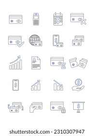Money and business icons. Vector illustration.