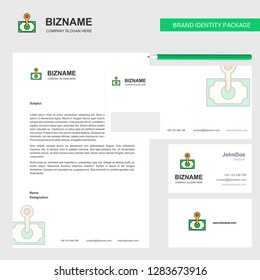 Money  Business Letterhead, Envelope and visiting Card Design vector template