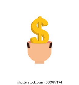 Money and business mind icon vector illustration graphic design