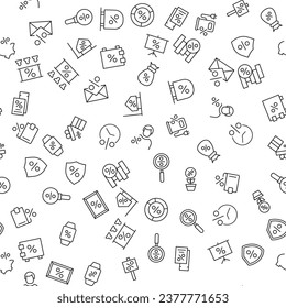 Money, Business and Percent Seamless Pattern for printing, wrapping, design, sites, shops, apps