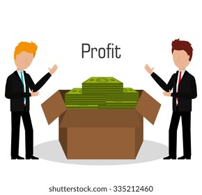 Money and business profits design, vector illustration graphic 
